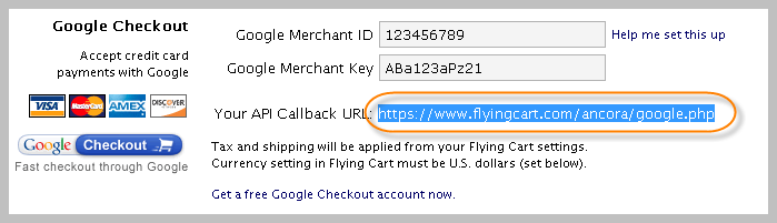 Google Checkout API Callback URL