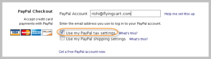 PayPal Override Tax Settings